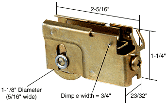 C.R. Laurence CRL Sliding Glass Door Roller with 1-1/8&quot; Steel Wheel 23/32&quot; Wide Housing for Merzon Aluminum Products | D1779