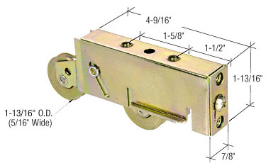 C.R. Laurence CRL 1-13/16&quot; Tandem Steel Sliding Glass Door Roller With 7/8&quot; Wide Housing for Armour Vue &amp; Atlas Doors | D1843
