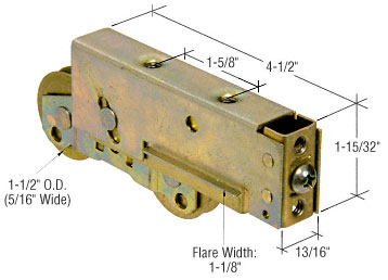CRL 1-1/2&quot; Tandem Steel Sliding Glass Door Roller with 13/16&quot; Wide Housing | D1924 | D1924