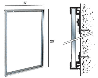 C.R. Laurence CRL Satin Anodized 16&quot; X 20&quot; Aluminum Mirror Frame | D1950A16X20