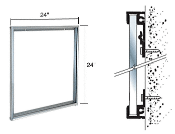 C.R. Laurence CRL Satin Anodized 24&quot; X 24&quot; Aluminum Mirror Frame | D1950A24X24