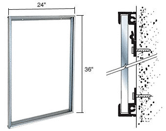 C.R. Laurence CRL Satin Anodized 24&quot; X 36&quot; Aluminum Mirror Frame | D1950A24X36