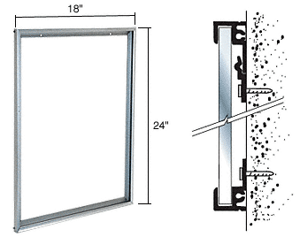 C.R. Laurence CRL Brite Anodized 18&quot; X 24&quot; Aluminum Mirror Frame | D1950BA18X24