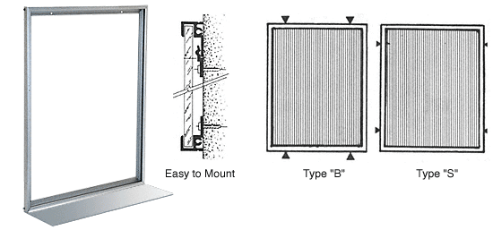 C.R. Laurence CRL Bright Anodized Custom Aluminum Mirror Frame with Shelf | D1984BA
