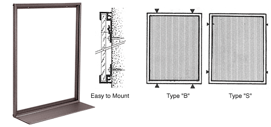 C.R. Laurence CRL Duranodic Bronze Custom Aluminum Mirror Frame with Shelf | D1984DU