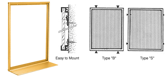 C.R. Laurence CRL Gold Anodized Custom Aluminum Mirror Frame with Shelf | D1984GA