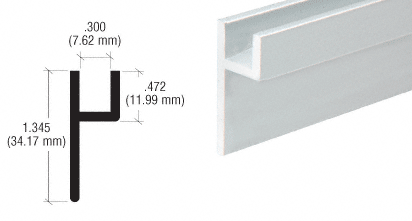 C.R. Laurence CRL Satin Anodized Base &quot;h&quot; Channel - 12 ft Long | D3024A