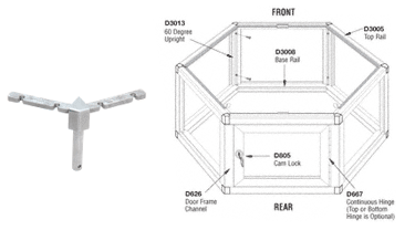 C.R. Laurence CRL Satin Anodized 60 Degree Showcase Corner | D3086A