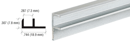 C.R. Laurence CRL Satin Anodized Aluminum Showcase &quot;F&quot; Extrusion - 12 ft Long | D3106A