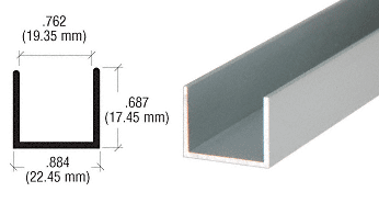 C.R. Laurence CRL Satin Anodized 3/4&quot; &quot;U&quot; Channel - 12 ft. long | D327A