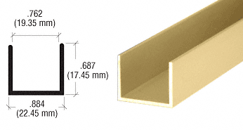 C.R. Laurence CRL Gold Anodized 3/4&quot; &quot;U&quot; Channel - 12 ft long | D327GA