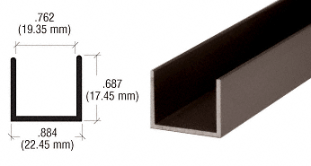 C.R. Laurence CRL Duranodic Bronze 3/4&quot; &quot;U&quot; Channel - 12 ft. long | D327DU