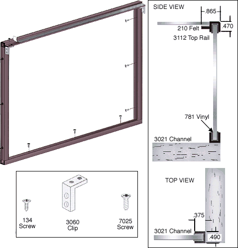 C.R. Laurence CRL Duranodic Bronze Wood End Showcase Low Profile Front Assembly | D3280DU