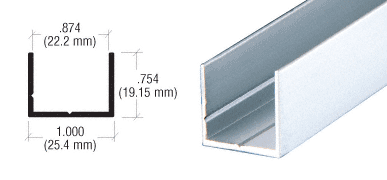 C.R. Laurence CRL Satin Anodized 7/8&quot; Single &quot;U&quot; Channel - 12 ft long | D336A