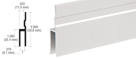 C.R. Laurence CRL Satin Anodized Rear Hanger Extrusion - 12 ft Long | D41A