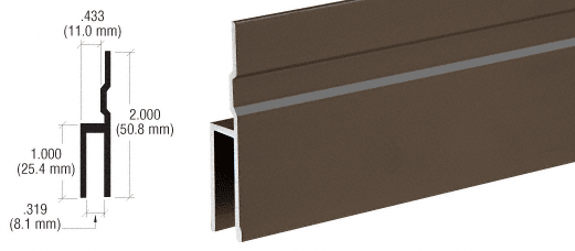 C.R. Laurence CRL Duranodic Bronze Rear Hanger Extrusion - 12 ft Long | D41DU