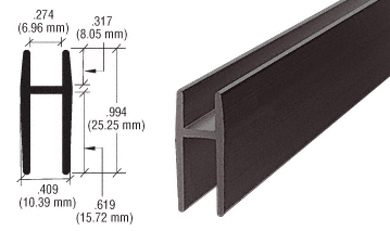 C.R. Laurence CRL Duranodic Bronze Aluminum D5610 &quot;H&quot; Bar - 12 ft long | D5610DU