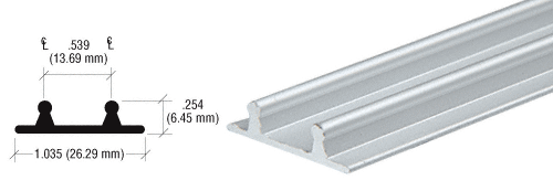 C.R. Laurence CRL Satin Anodized Aluminum Lower Channel for Deep Recess Installations - 12 ft long | D602A