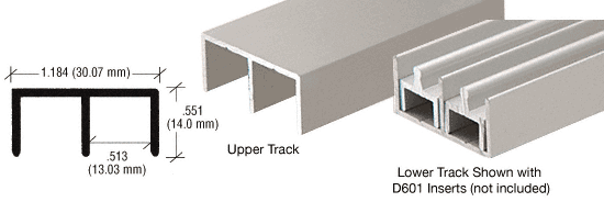 C.R. Laurence CRL Brushed Nickel &quot;Standard&quot; Aluminum Upper or Lower Channel - 12 ft long | D603BN