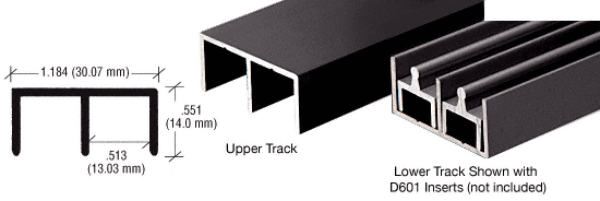 C.R. Laurence CRL Duranodic Bronze &quot;Standard&quot; Aluminum Upper or Lower Channel - 12 ft long | D603DU