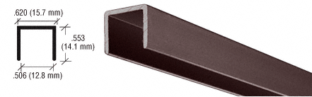 C.R. Laurence CRL Duranodic Bronze 1/2&quot; &quot;U&quot; Channel - 12 ft Long | D604DU