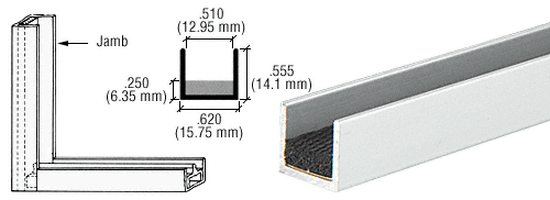 C.R. Laurence CRL Satin Anodized Sponge Rubber Lined Jambs - 12 ft long | D606A