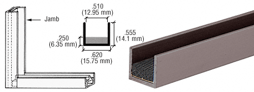 C.R. Laurence CRL Duranodic Bronze Sponge Rubber Lined Jambs - 12 ft long | D606DU