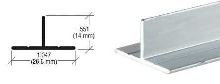 C.R. Laurence CRL Satin Anodized &quot;T&quot; Bar Aluminum Channel - 12 ft Long | D608A