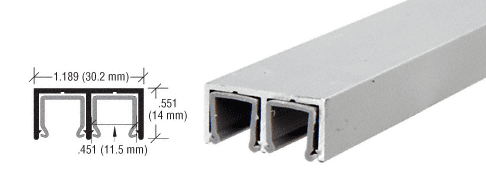 C.R. Laurence CRL Satin Anodized Aluminum Plastic Lined Double Upper Channel - 12 ft long | D609A