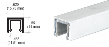 C.R. Laurence CRL Satin Anodized Dust Proof Single Channel With Plastic Insert - 12 ft long | D611A