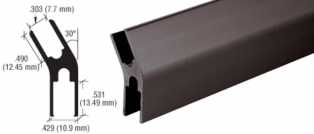 C.R. Laurence CRL Duranodic Bronze Aluminum 30&amp;#186; Slant &quot;H&quot; Bar | D616DU