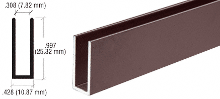 C.R. Laurence CRL Duranodic Bronze 1/4&quot; Single Channel With 1&quot; High Wall - 12 ft Long | D623DU