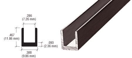 C.R. Laurence CRL Duranodic Bronze 1/4&quot; Single Aluminum Channel - 12 Ft Long | D631DU