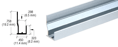 C.R. Laurence CRL Satin Anodized Aluminum FHA Type &quot;J&quot; Channel - 12 ft Long | D638A