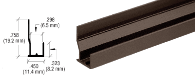 C.R. Laurence CRL Dark Bronze Aluminum FHA Type &quot;J&quot; Channel - 12 ft Long | D638DU