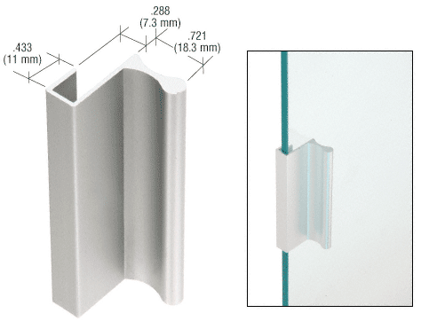 C.R. Laurence 3&quot; Satin Anodized Aluminum Pull with 7/16&quot; Lip for Sliding Glass and Panel Doors | D643A