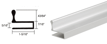 C.R. Laurence CRL Satin Anodized Glass Door Edge Pull Extrusion - 12 ft Long | D644A