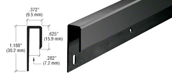 CRL Matte Black 1/4&quot; Deep Nose Aluminum &quot;J&quot; Channel - 12 ft long | D645MBL
