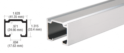 C.R. Laurence CRL Satin Anodized Enclosed Double Overhead Track - 12 ft long | D6A