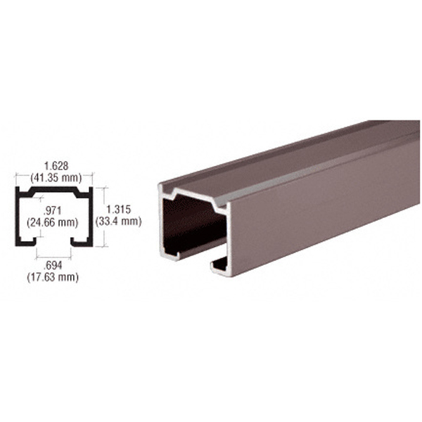 C.R. Laurence CRL Duranodic Bronze Anodized Enclosed Double Overhead Track - 12 ft long | D6DU