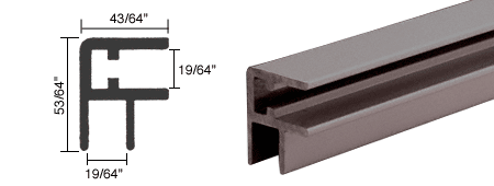 C.R. Laurence CRL Duranodic Bronze Front Top Rail Showcase Extrusion | D7001DU