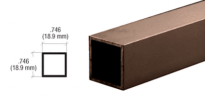 C.R. Laurence CRL Duranodic Bronze 3/4&quot; Square Aluminum Tubing - 12 ft Long | D70DU