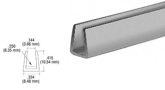 CRL 1/4&quot; Gray Plastic U-Channel - 12 ft Long | D720GRY | D720GRY