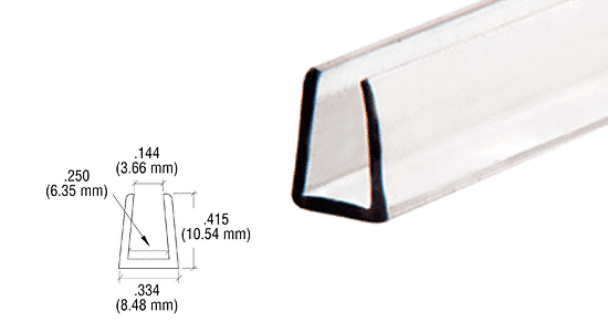 CRL 1/4&quot; Clear Plastic Molding - 12 ft long | D720 | D720