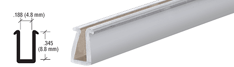 C.R. Laurence CRL Gray Semi-Rigid Showcase Vinyl for 3/16&quot; Glass - 12 ft long | D779S