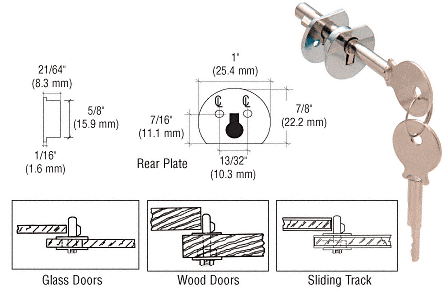 C.R. Laurence CRL Chrome Finish Universal Plunger Lock | D802C