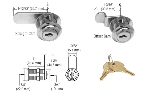 C.R. Laurence CRL Nickel Plated Finish Cam Lock - Keyed Alike-  | D805BNKA