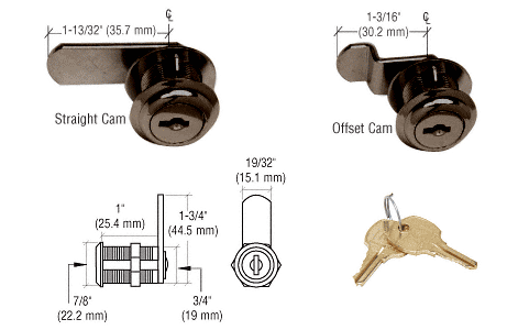 C.R. Laurence CRL Bronze Finish Cam Lock | D805BRZ