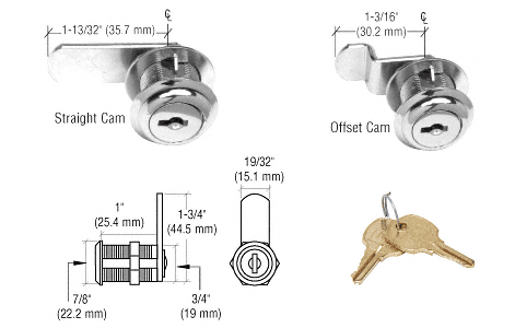 C.R. Laurence CRL Chrome Finish Cam Lock | D805CH