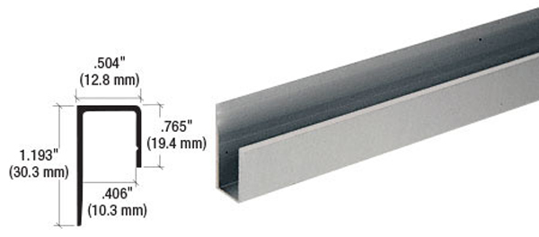 C.R. Laurence CRL Brushed Nickel Aluminum Deep Nose 3/8&quot; &quot;J&quot; Channel - 12 ft Long | D838BN